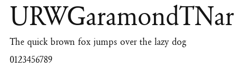 URWGaramondTNar Preview