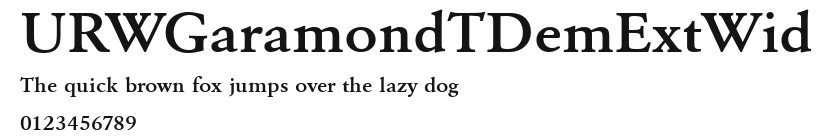 URWGaramondTDemExtWid Preview