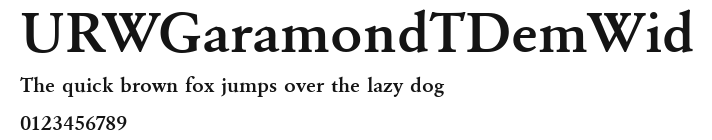 URWGaramondTDemWid Preview