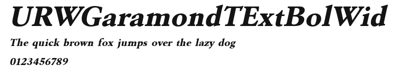 URWGaramondTExtBolWid Preview