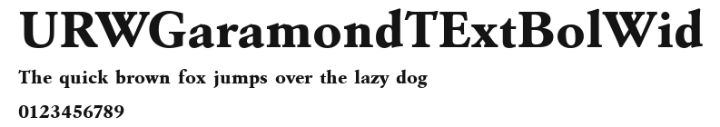 URWGaramondTExtBolWid Preview
