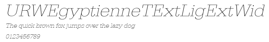URWEgyptienneTExtLigExtWid Preview
