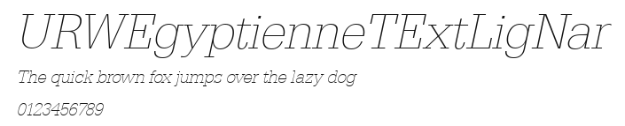 URWEgyptienneTExtLigNar Preview