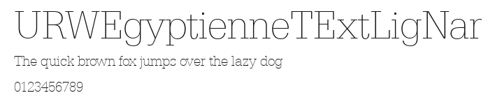URWEgyptienneTExtLigNar Preview