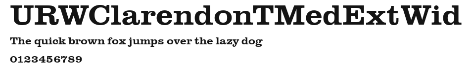 URWClarendonTMedExtWid Preview