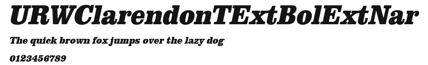 URWClarendonTExtBolExtNar Preview