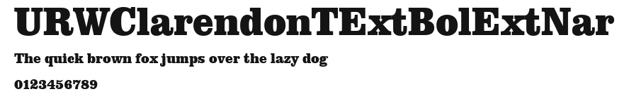 URWClarendonTExtBolExtNar Preview