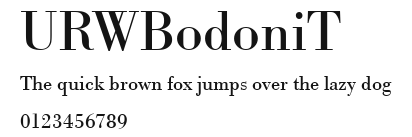 URWBodoniT Preview