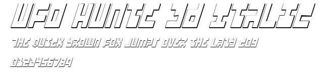 UFO Hunte 3D Italic Preview