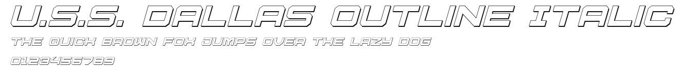 U.S.S. Dallas Outline Italic Preview