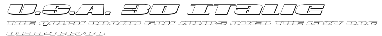 U.S.A. 3D Italic Preview