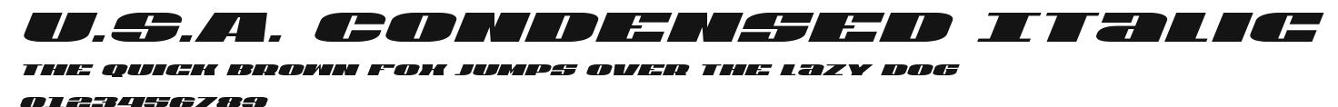U.S.A. Condensed Italic Preview