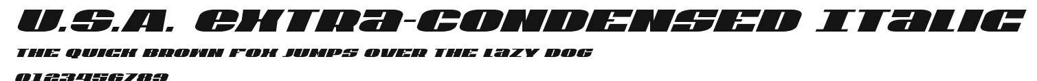 U.S.A. Extra-Condensed Italic Preview