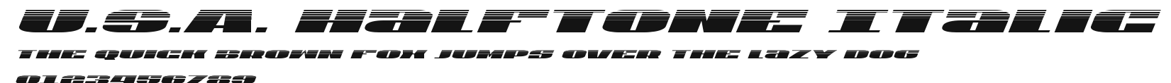 U.S.A. Halftone Italic Preview