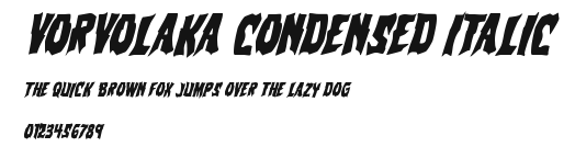 Vorvolaka Condensed Italic Preview