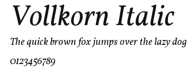 Vollkorn Italic Preview