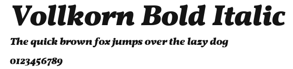 Vollkorn Bold Italic Preview