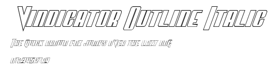 Vindicator Outline Italic Preview