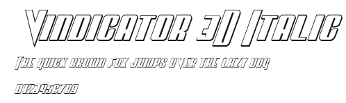 Vindicator 3D Italic Preview