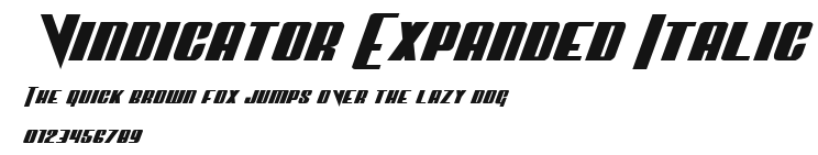 Vindicator Expanded Italic Preview