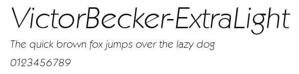 VictorBecker-ExtraLight Preview