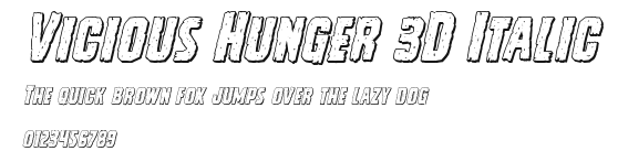 Vicious Hunger 3D Italic Preview