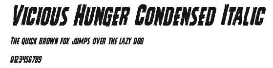 Vicious Hunger Condensed Italic Preview