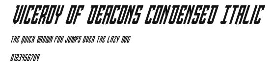 Viceroy of Deacons Condensed Italic Preview