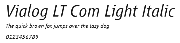 Vialog LT Com Light Italic Preview