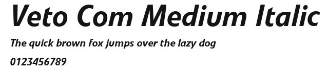 Veto Com Medium Italic Preview
