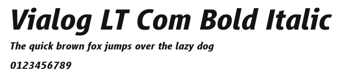 Vialog LT Com Bold Italic Preview