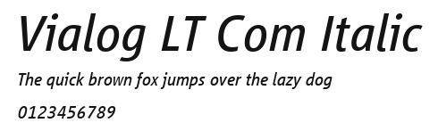 Vialog LT Com Italic Preview