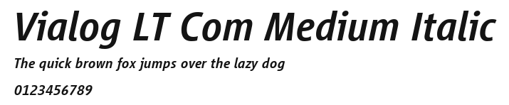 Vialog LT Com Medium Italic Preview