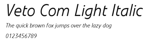Veto Com Light Italic Preview