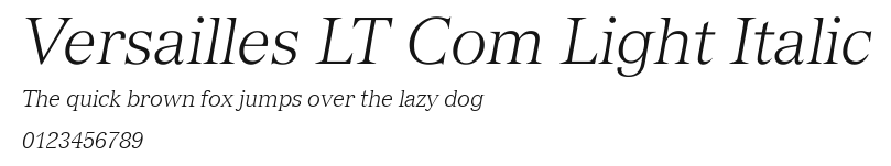 Versailles LT Com Light Italic Preview