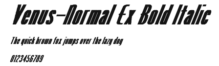 Venus-Normal Ex Bold Italic Preview