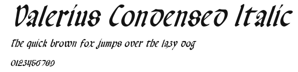 Valerius Condensed Italic Preview