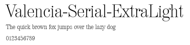 Valencia-Serial-ExtraLight Preview
