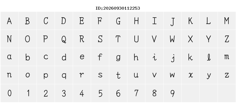 YOzFontK Character Map