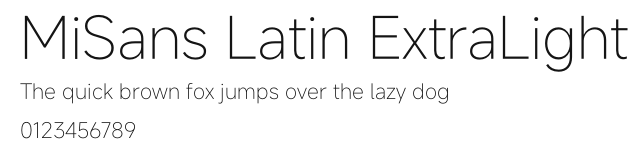 MiSans Latin ExtraLight.otf