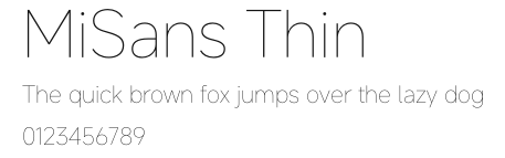 MiSans Thin Preview