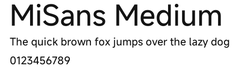 MiSans Medium Preview